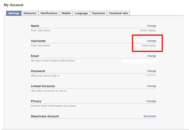 How To Change Facebook Username Robin Malau