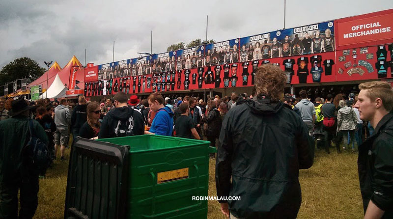 Official merchandise booth Download Festival 2013